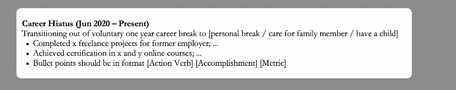 Example of how to highlight soft skills you gained during a gap in employment