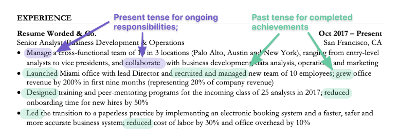 Resume Tenses: When to Use the Past Tense vs Present Tense